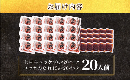 大容量！自社ブランド牛【 上村牛 】ユッケ 20人前 K002-043_20 肉 牛 ユッケ 上村牛