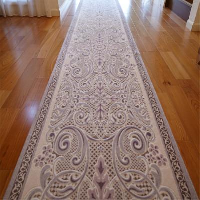 ふるさと納税 和泉市 日本製 廊下カーペット 80cm×120cm 【モダンオーナメント】 滑り止め ホワイトラベンダー