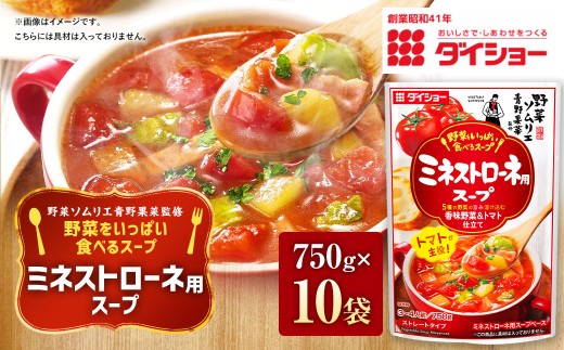 【野菜ソムリエ青野果菜監修】 野菜をいっぱい食べるスープ ミネストローネ用スープ 750g×10袋 ダイショー トマト 野菜スープ