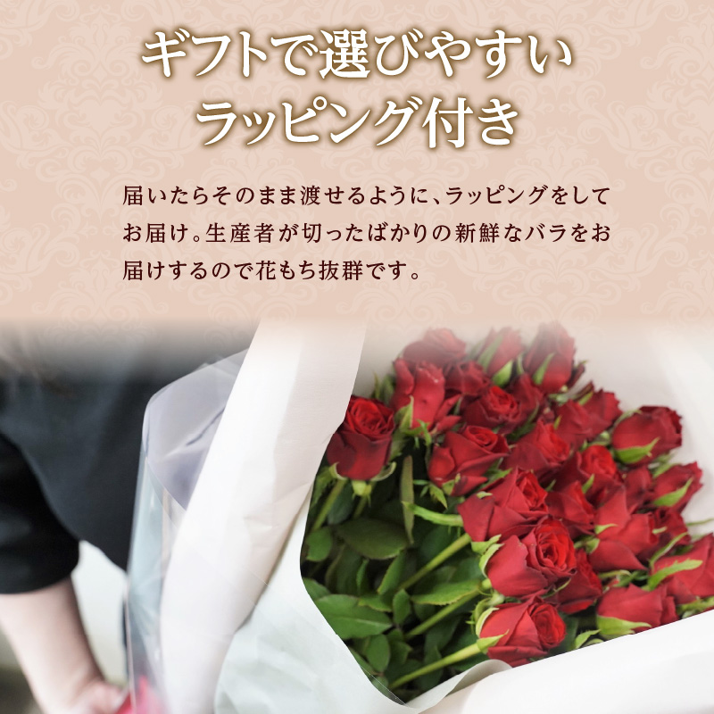 【ラッピング付】生花 レッド バラの花束 30本 日付指定可能 赤 薔薇 ローズ ギフト プレゼント ラッピング インテリア お花 フラワー  H193-017