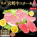 【ふるさと納税】都城産宮崎牛ステーキ Aセット(ヒレ・サーロイン) - 牛肉 牛サーロインステーキ肉(200g×2枚) / 牛ヒレステーキ肉(100g×2) 合計600グラム A5ランク 5等級 ギフト 贈答用 送料無料 MB-0125【宮崎県都城市は2年連続ふるさと納税日本一！】