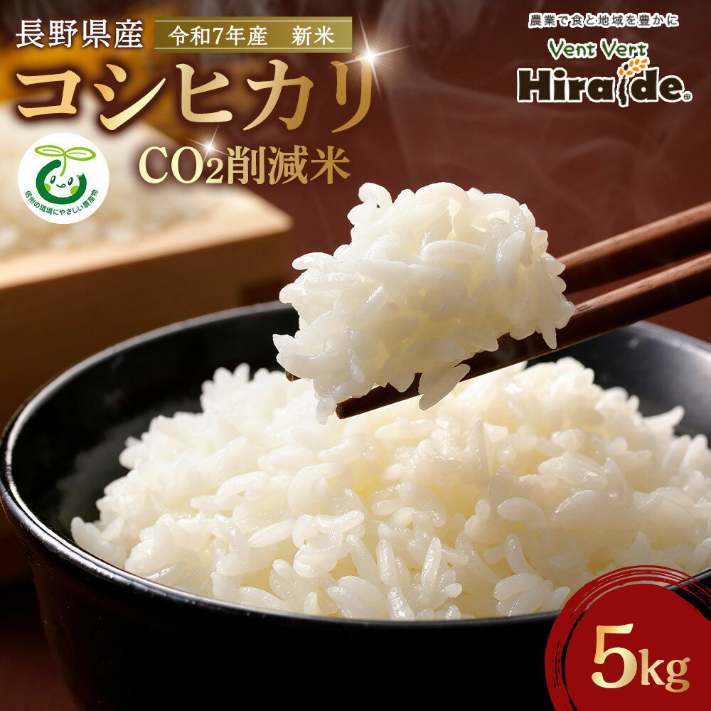 【ふるさと納税】【新米】★数量限定★　【CO2削減米】令和7年産　長野県産コシヒカリ　5kg | お米 こめ 白米 食品 人気 おすすめ 送料無料
