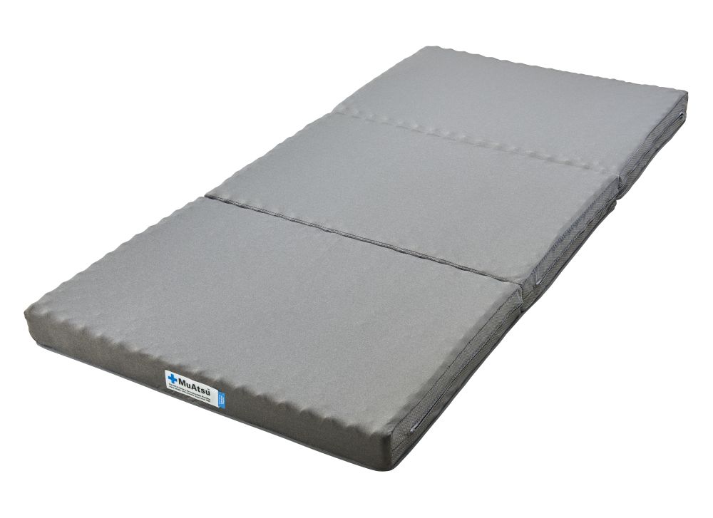 ムアツ マットレス スタンダード ダブル 三つ折り 折りたたみ マットレス 約 10cm 敷布団 敷き布団 寝具 レギュラー シーツ 専用シーツ付 綿 ブルー 昭和西川 体圧分散 通気性 寝返りサポー