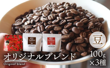 緑の館 オリジナルブレンド 100g×3種セット（レギュラー・ロイヤル・モカ）【17-128】
