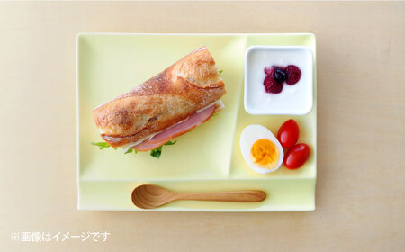 【美濃焼】miyama.の箸置き付仕切り皿　プレートL　グレージュマット【1522645】