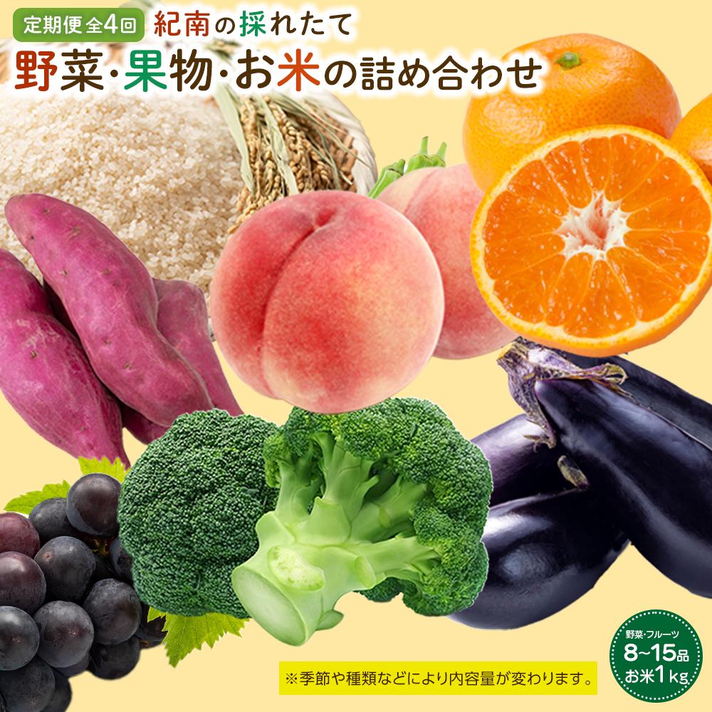 【ふるさと納税】【年4回お届け（3・6・9・12月）】紀南の採れたて野菜・フルーツ定期便（春・夏・秋・冬）8～15品目詰め合わせ