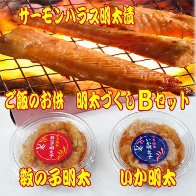 ふるさと納税 中間市 ご飯のお供!明太づくしBセット(数の子明太・いか明太・サーモンハラス明太漬)(中間市)