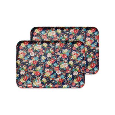 ふるさと納税 和歌山市 友禅和紙 トレー M 33cm 桜 牡丹文 2枚セット 食洗機対応のおしゃれなトレー | 