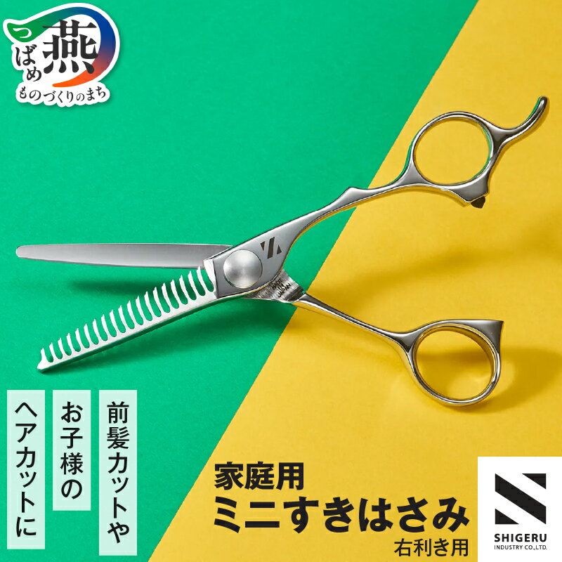 【ふるさと納税】 髪はさみ ミニ梳き鋏【 すきバサミ 右利き用 軽量 ヘアカット セルフカット 家庭用 散髪 髪の毛 はさみ ステンレス 前髪 お手入れ 安心安全設計 シゲル工業 新潟県 燕市 燕三条 】 [f30116]