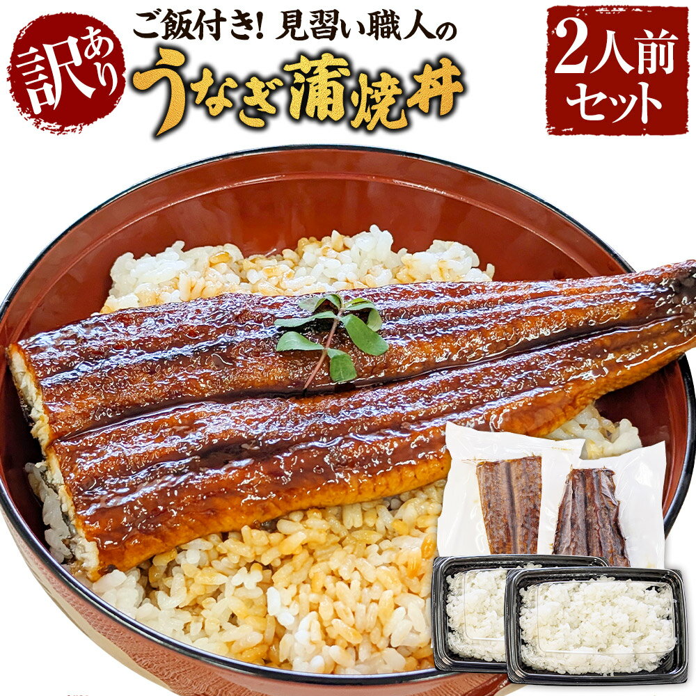 【ふるさと納税】【訳あり】地元産の美味しいお米で炊いたご飯付、見習い職人のうなぎ蒲焼丼 2人前セット レンチン 数量限定 うなぎ ウナギ 鰻 蒲焼き 蒲焼 うな丼 鰻丼 丼ぶり 丼 丼もの ご飯 ごはん 惣菜 冷凍 兵庫県 新温泉町 送料無料