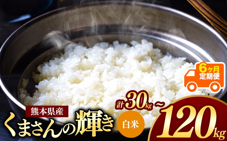 
                  【定期便6回】熊本県産 白米 くまさんの輝き 5kg~20kg | お米 米 こめ おこめ 精米 白米 5キロ 10キロ 15キロ 20キロ 30キロ 60キロ 90キロ 120キロ フードロス 国産 国産米 くまもと 熊本 熊本県 玉名市 玉名
                