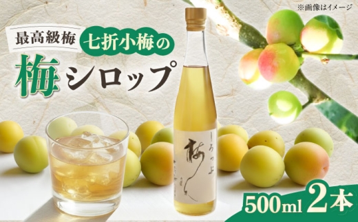 梅シロップ 七折小梅の梅シロップ 500ml×2本 / 梅シロップ 七折小梅 無添加 梅ジュース 国産 青いダイヤ 手摘み 砂糖 炭酸割り 疲労回復 熱中症対策 かき氷 お菓子作り 健康 常温 愛媛 砥部 詰め合わせ プレゼント ギフト 人気 おすすめ うめジュース 希釈用 小梅 エキス セット 詰め合わせ 飲料 飲み物 ドリンク / 愛媛県砥部町/農事組合法人ななおれ梅組合 [BJAG001]
