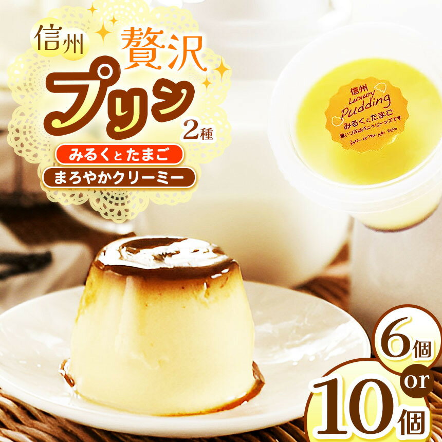 【ふるさと納税】【選べる】信州ぜいたくプリン定番2種 6個セット or 10個セット │ プリン 洋菓子 おやつ デザート スイーツ 卵 焼きプリン 信州 長野県 松本市 国産 ふるさと納税
