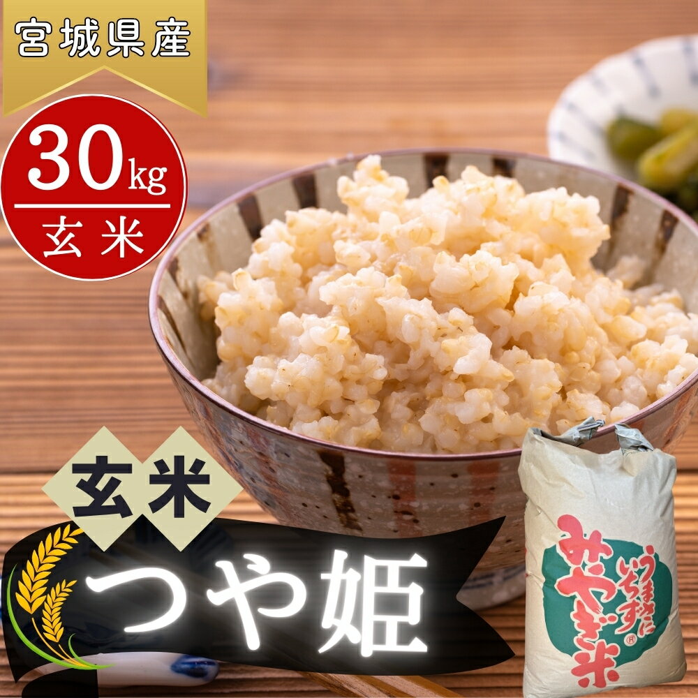 【ふるさと納税】【 令和7年産米】 つや姫 玄米 30kg × 1袋 つやひめ 米 玄米 お米 おこめ 宮城県 東松島市 オンラインワンストップ 自治体マイページ （株）パスカファーム立沼 AC