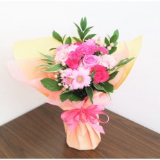 そのまま飾れる花束【お祝い用 ピンク系】スタンディングブーケ(バレリーナ)　大