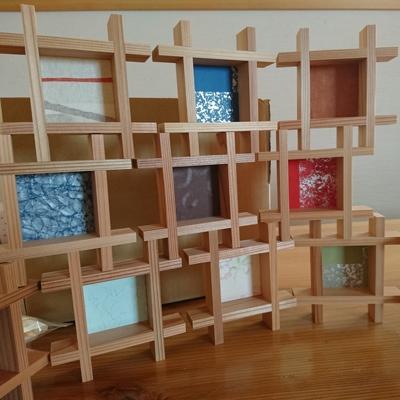 ふるさと納税 八百津町 『完成品』並べるだけでギャラリーに!12個組　かざり組子　正方