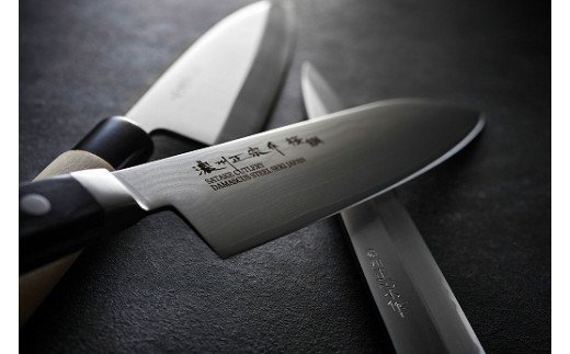 H30-37 濃州正宗作 ダマスカス三徳包丁 シェフタイプ