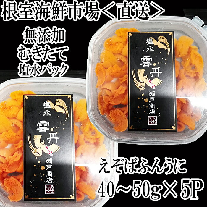 【ふるさと納税】 無添加むきたてエゾバフンウニ ( 赤系 ) 塩水パック 40 ~ 50g × 5P [2026年1月中旬以降発送] うに ウニ 雲丹 バフンウニ エゾバフンうに えぞばふんうに 蝦夷バウンウニ 蝦夷ばふんうに ウニ丼 うに丼 雲丹丼 刺身 グルメ 海鮮 北海道 C-11051