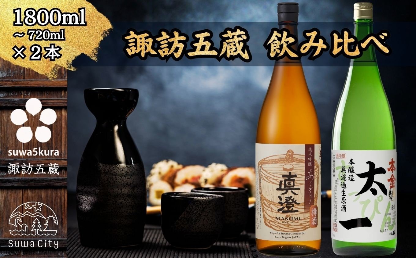 
            【先行予約】【諏訪五蔵】冬季限定生原酒飲み比べセット 720ml ～ 1800ml 2本【信州 日本酒 純米吟醸 本醸造 生原酒 酒 お酒 地酒 SAKE さけ 一升 お取り寄せ ギフト プレゼント 贈り物 贈答 お祝い】 [102-11] [102-12]
          
