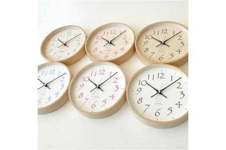 KATOMOKU Plywood clock km-119　木製掛け時計（ライトブルー）