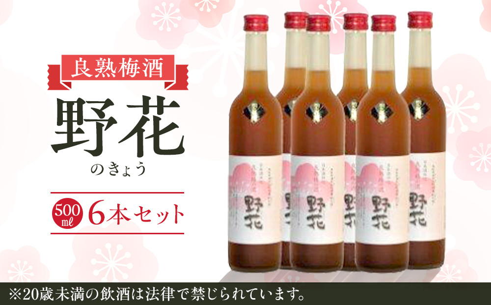 451.梅酒　野花（のきょう）６本セット 313726_AC019