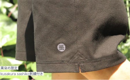 九櫻刺子ハーフパンツ黒 L