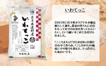 【 定期便 12回 】 ≪ 無洗米 ≫ 遠野産 いわてっこ 10kg 【 五つ星 お米マイスターProf. 厳選 コメマルシェ 河判 】 米 お米 おこめ 白米 精米 12ヶ月