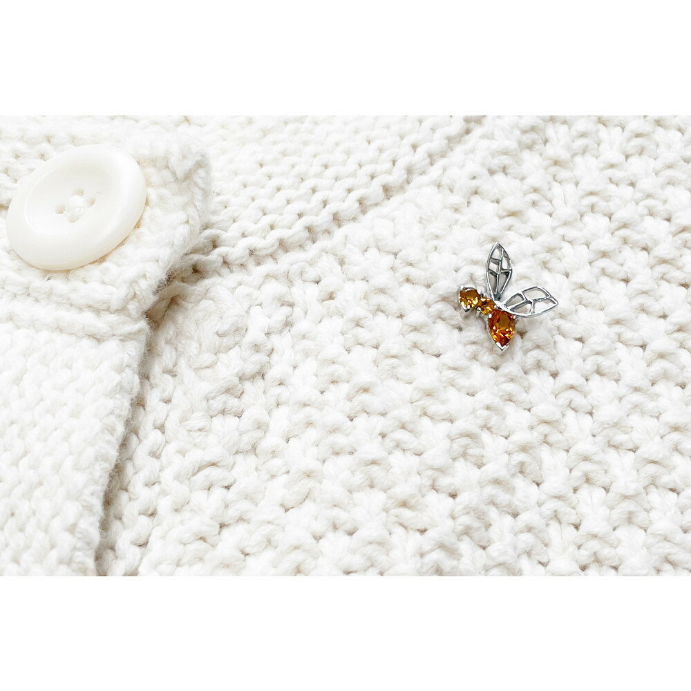 【ふるさと納税】【プレゼント包装付き】ミツバチ ピンバッジ（SV /シトリン） | アクセ ファッション 人気 おすすめ 送料無料