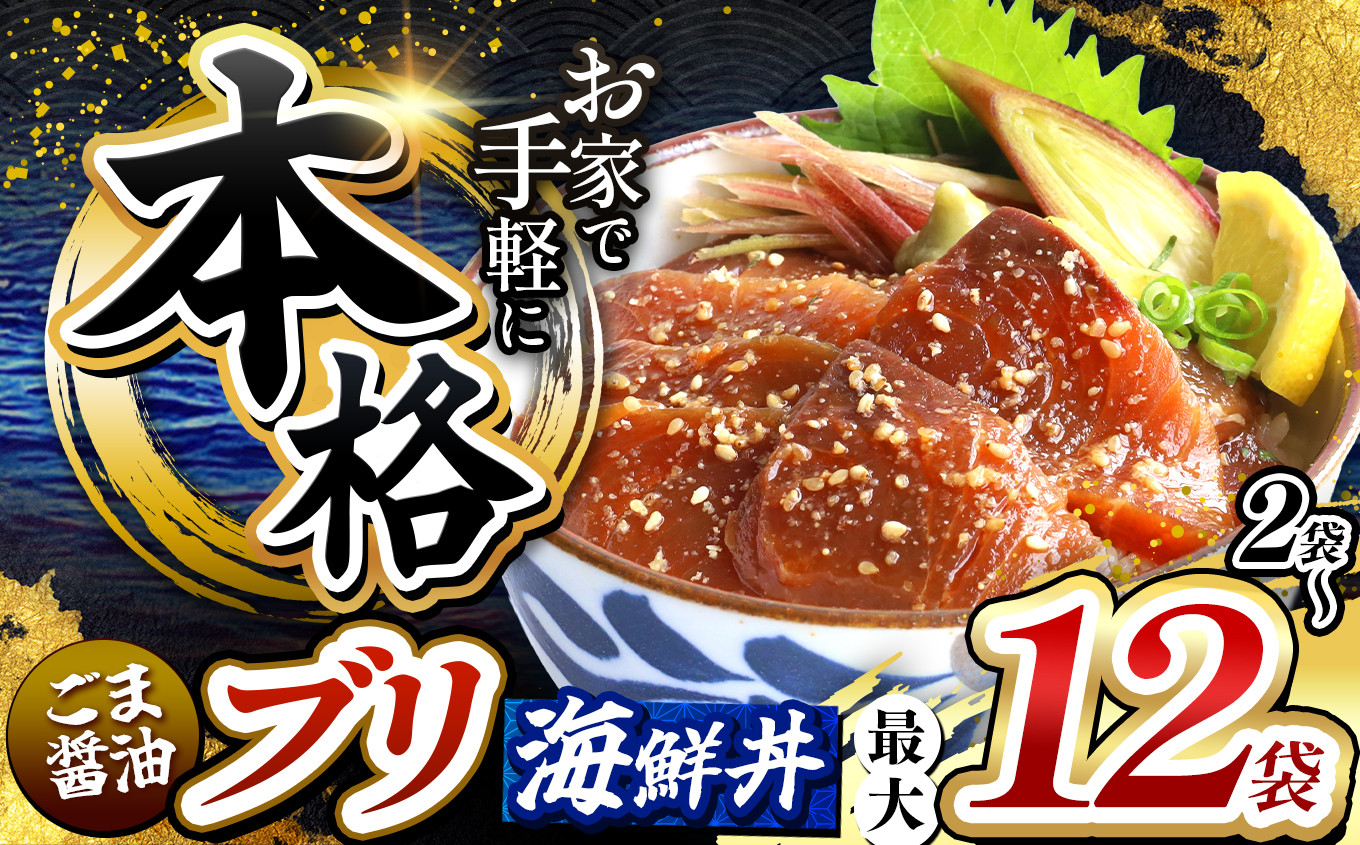 
            本格！ ごま醤油 海鮮丼 ブリ 選べる内容量 2袋 ～ 12袋 | 熊本県 和水町 くまもと なごみ 魚 海鮮 肥後 海鮮丼 スライス 冷凍 漬け さかな 漬け丼 小分け 数量限定 人気 熊本県 熊本
          