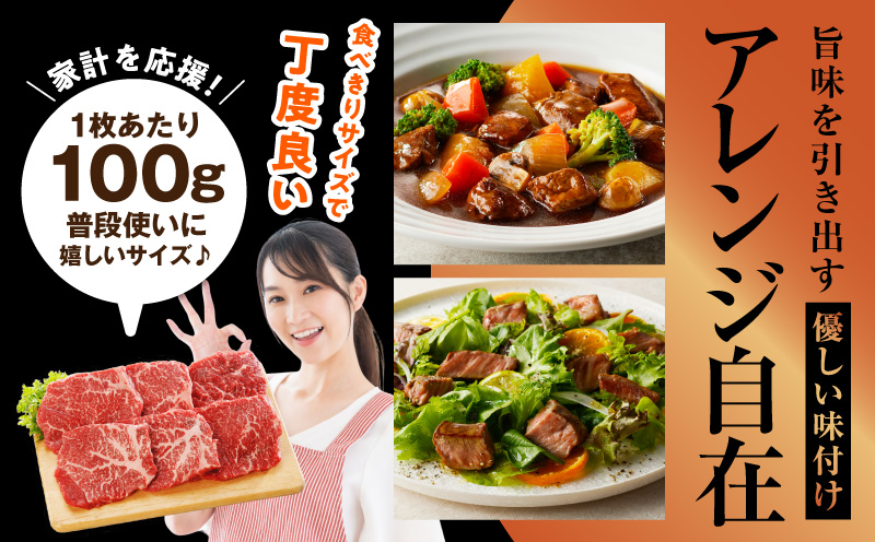 【氷温熟成×極味付け】黒毛和牛赤身もも  ステーキ 6枚 総量600g【100g×6枚 味付け 焼くだけ 簡単調理 牛肉】 mrz0434