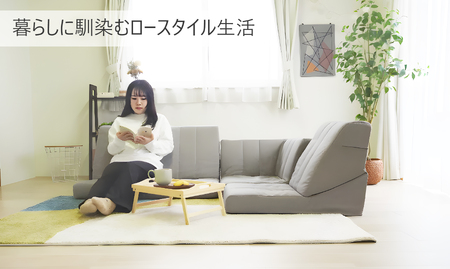 フロア ハイバック コーナーソファ 3点セット ブラウン BO20