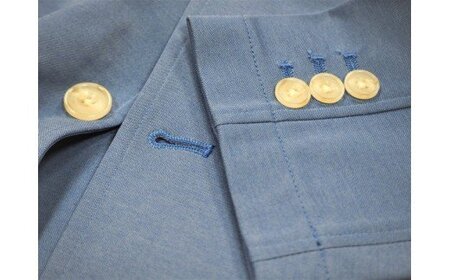 メンブラーナ動体裁断ニットジャケット（サックス）　サイズS/M/L/XL サイズM