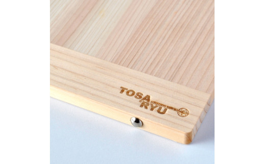 薄型スタンド付きまな板 Mサイズ TR113 ひのき まな板 スタンド 付き 四万十 檜 桧 ヒノキ 桜 ステンレス ニッケル 手軽 集成加工 加工 包丁 サイズ S M 土佐龍 日用品 調理 料理 
