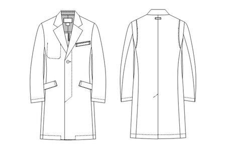 アツロウタヤマメンズコート【M】白衣 ドクターズコート ATX-1000