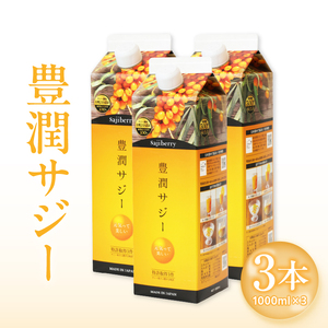 豊潤サジー 1000ml×3本セット サジージュース【紙パックタイプ】 鉄 鉄分 果実
