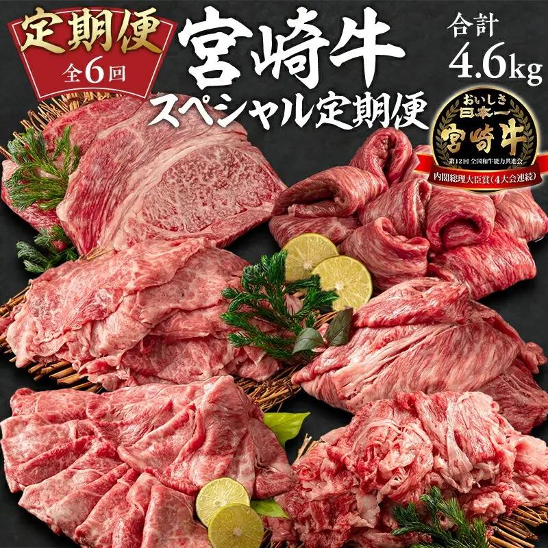 定期便6ヶ月お楽しみ宮崎牛スペシャル6種セット(計4.6kg) 定期便 宮崎牛 6回 国産 国産牛 ブランド牛 和牛 肉 お肉 牛肩ロース 肩ロース ロース 切り落とし 切り落し 切落し モモ ウデ モモ肉 ウデ肉 スライス ステーキ すき焼き 冷凍 小分け パック ギフト グルメ お取り寄せ