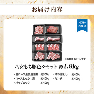 八女もち豚色々セット 計約1.9キロ 072-205