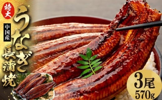 特大うなぎ長蒲焼 トップ3尾570g