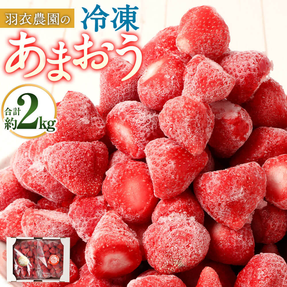 【ふるさと納税】福岡県産 羽衣農園の 冷凍あまおう 合計約2kg 約1kg×2袋 あまおう 九州産 国産 いちご イチゴ 苺 フルーツ 果物 冷凍いちご デザート ストロベリー 冷凍イチゴ くだもの スムージー ムース ジャム 冷凍 福岡県 大任町 送料無料