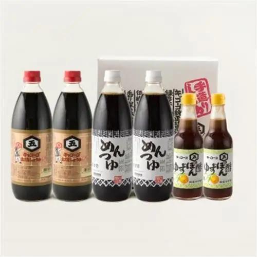 キッコーゴ　丸大豆醤油・めんつゆ・ゆずぽん酢　6本入(あきる野の匠)【1712275】