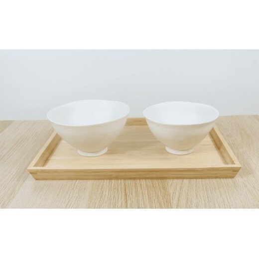 有田焼 スノー (大・小ペア)  夫婦茶碗 【三光堂】茶碗 ちゃわん ご飯茶碗 おしゃれ モダン 白 結婚祝い 新生活 軽い 可愛い ギフト A22-114_イメージ2