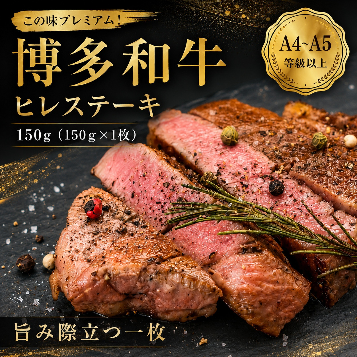 この味プレミアム！【A4～A5】博多和牛ヒレステーキ　150g（150g×1枚） | 牛肉 ブランド牛 国産 和牛 ステーキ ヒレ 福岡 博多 CP063e 150g（150g×1枚）