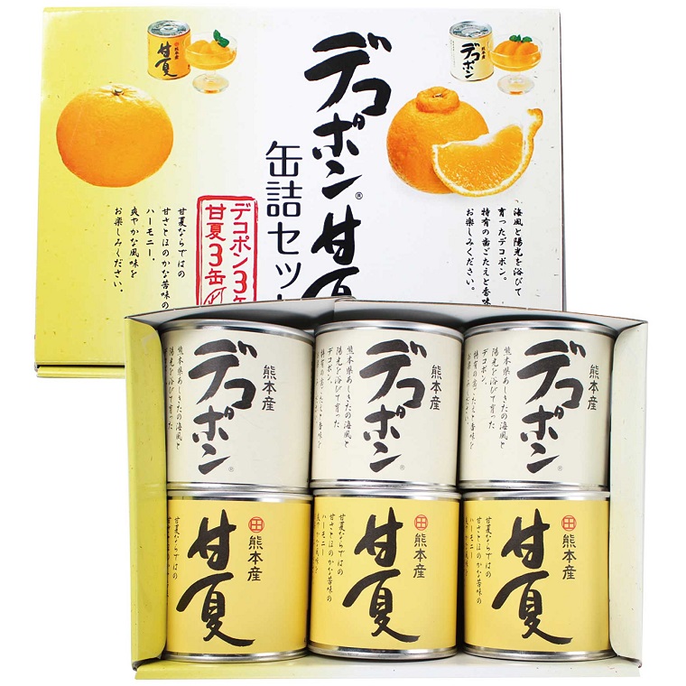 B184-08 デコポン・甘夏缶詰セット（6缶入）