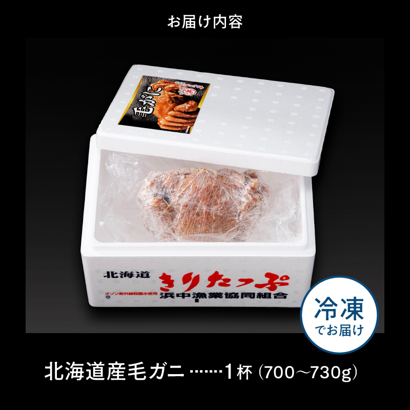 北海道産 毛ガニ1杯(700～730g)_H0001-188