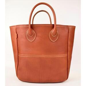 栃木レザー使用｜ソフトな手触り 本革 小さめトートバッグ｜Tote bag 03 M｜チョコ｜minca（全7色）