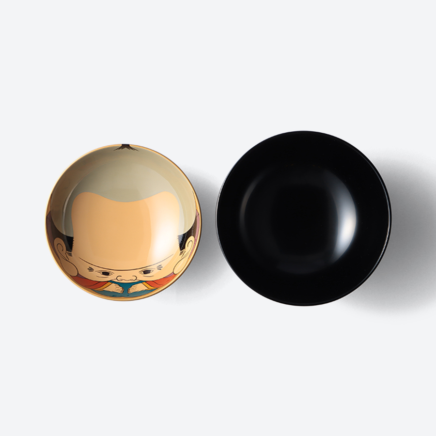 ＜中島忠平漆器店＞福助吸物椀　黒