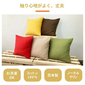 「染」クッションカバー 50×50cmタイプ サンドベージュ 国産オックスフォード生地 無地