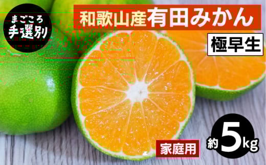 【まごころ手選別】和歌山産 有田みかん(極早生) 5kg 家庭用 ※2025年10月上旬～11月中旬頃に順次発送予定