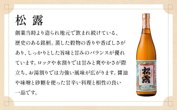 《松露酒造》串間市の蔵元がお届けする本格芋焼酎が楽しめる2本セット《松露白麹黒麹 720ml(25度)×2本》本格焼酎 定番焼酎 酒 焼酎 芋焼酎 送料無料 贈答 ギフト プレゼント 宮崎県 KU56