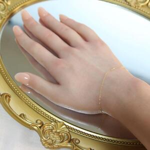 【K10イエローゴールド チェーンブレスレット】上品なスクリューチェーン 手元を繊細に美しくみせる 長さ17cm　SB1010-K10